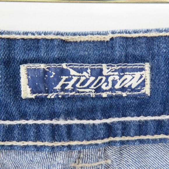 Y2k Hudson Designer Jeans Flared Leg Jeans Size 27 Pocket Detail Retro - Picture 8 of 8